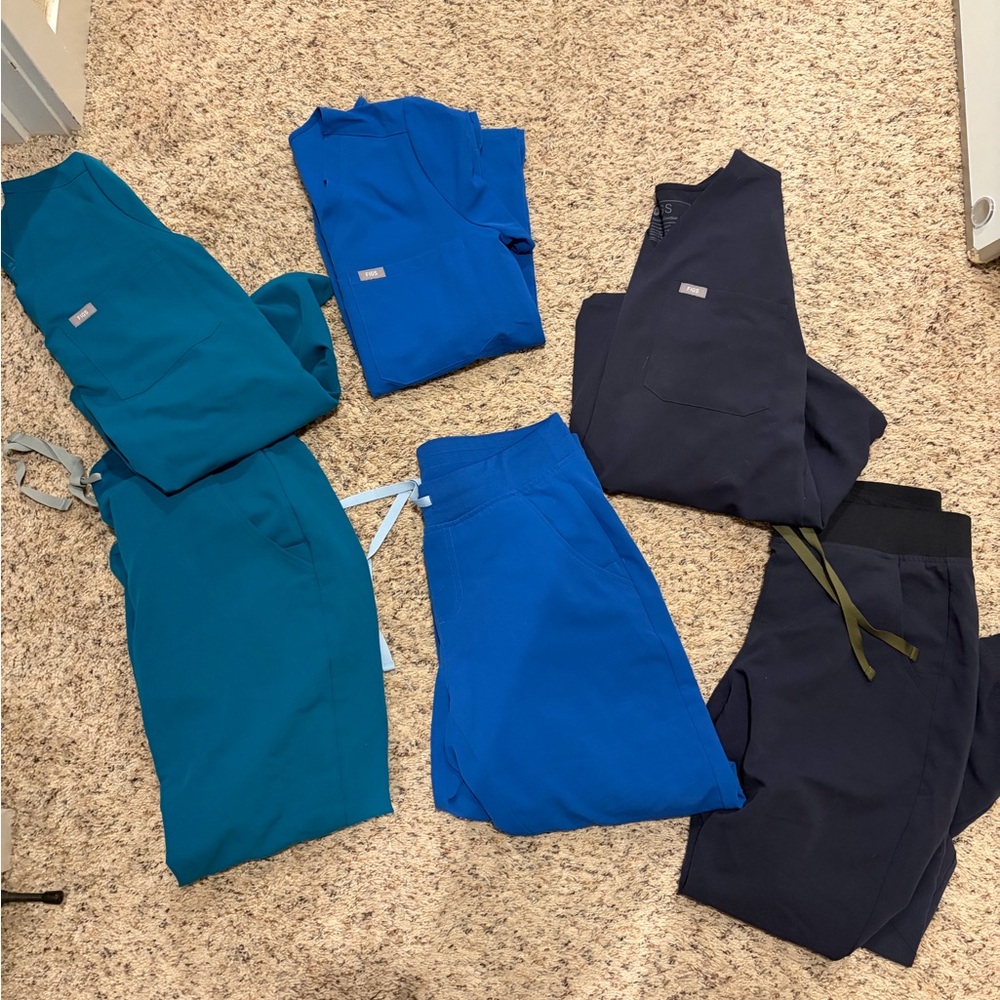 FIGS Blue Sets of Scrubs- 3 Sets